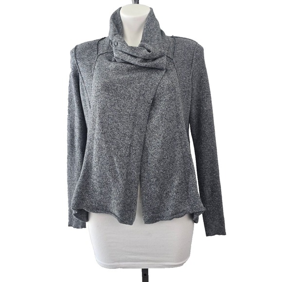 Calvin Klein Sweaters - Calvin Klein Gray High-Low Cowl‎ Neckline Long Sleeve Open Front Sweater S